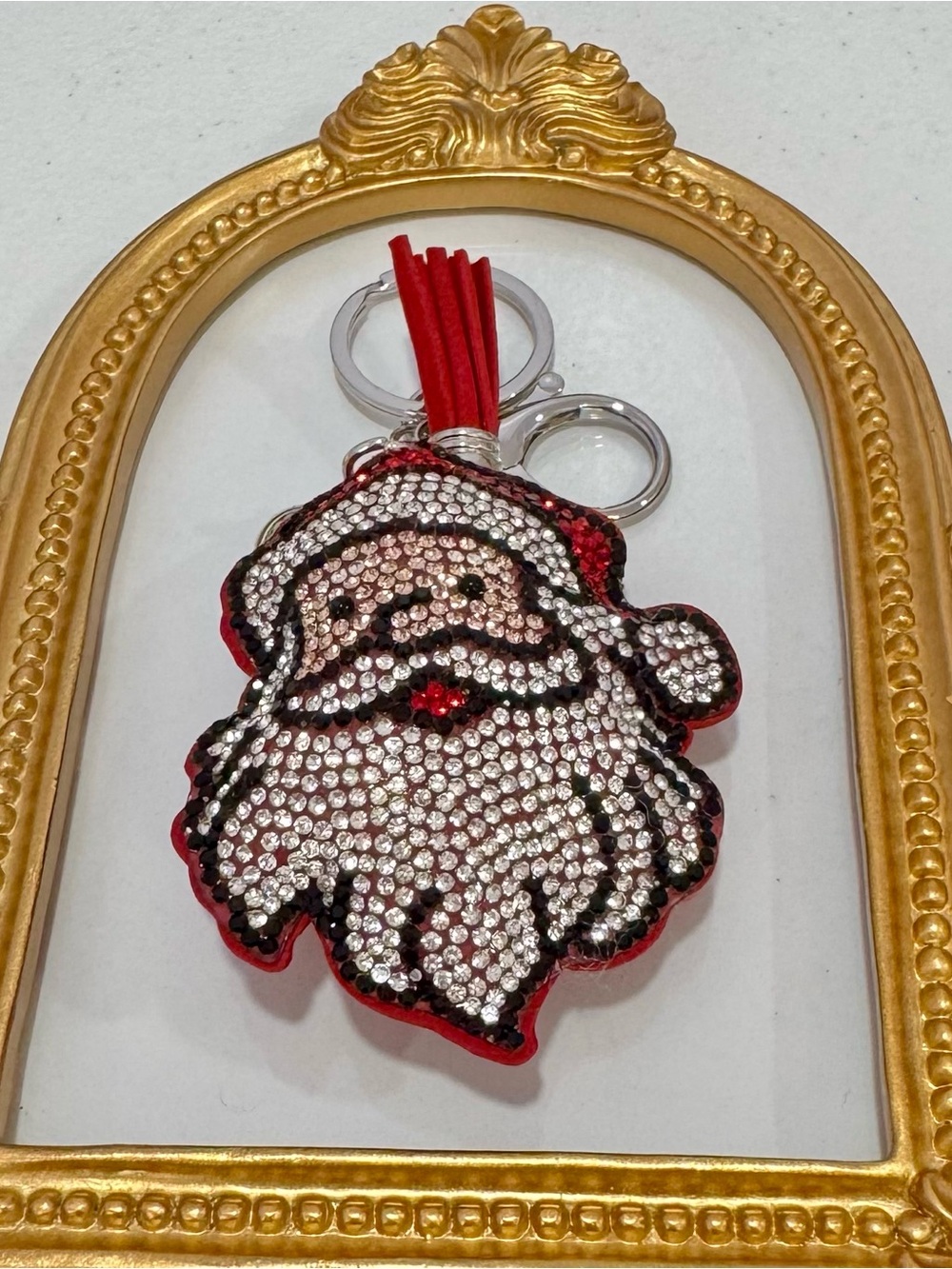 New Rhinestone Santa Keychain Charm - Picture 3 of 4